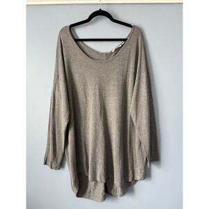 Soft Surroundings Womens Long Sleeve Gray Hi-Low Tunic Zipper Detail Size XLarge